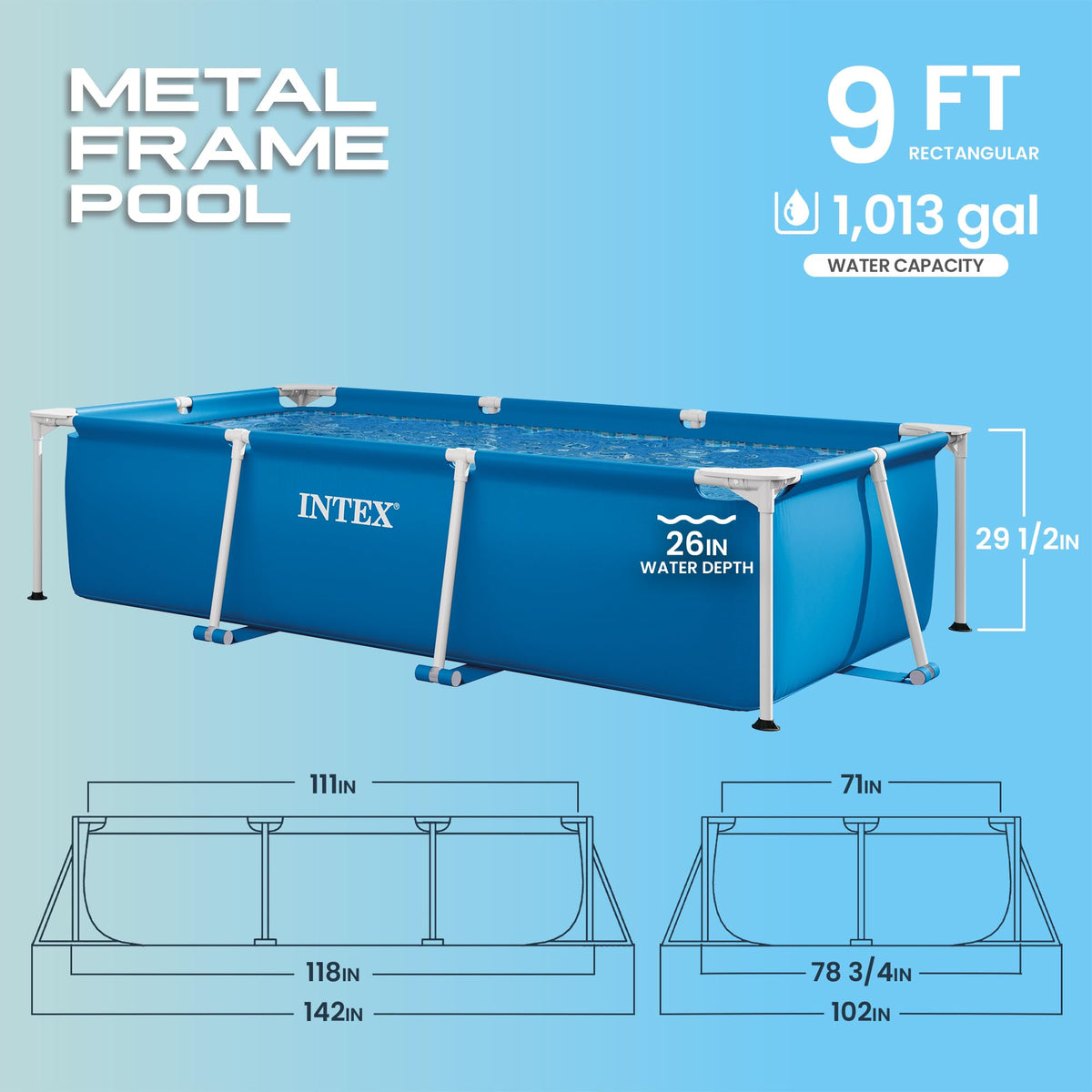 INTEX Metal Frame" Pool rechteckig Aufstellpool