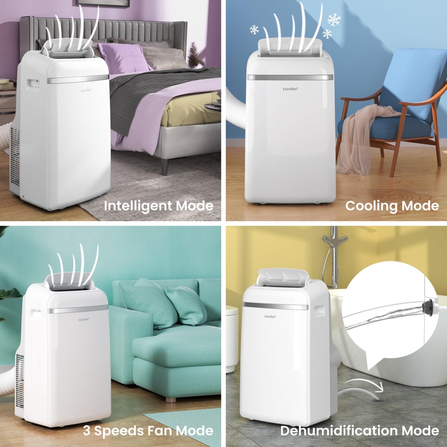 Comfee Mobiles Klimagerät Breezy Cool Pro 2.6,9000 BTU 2,6kW