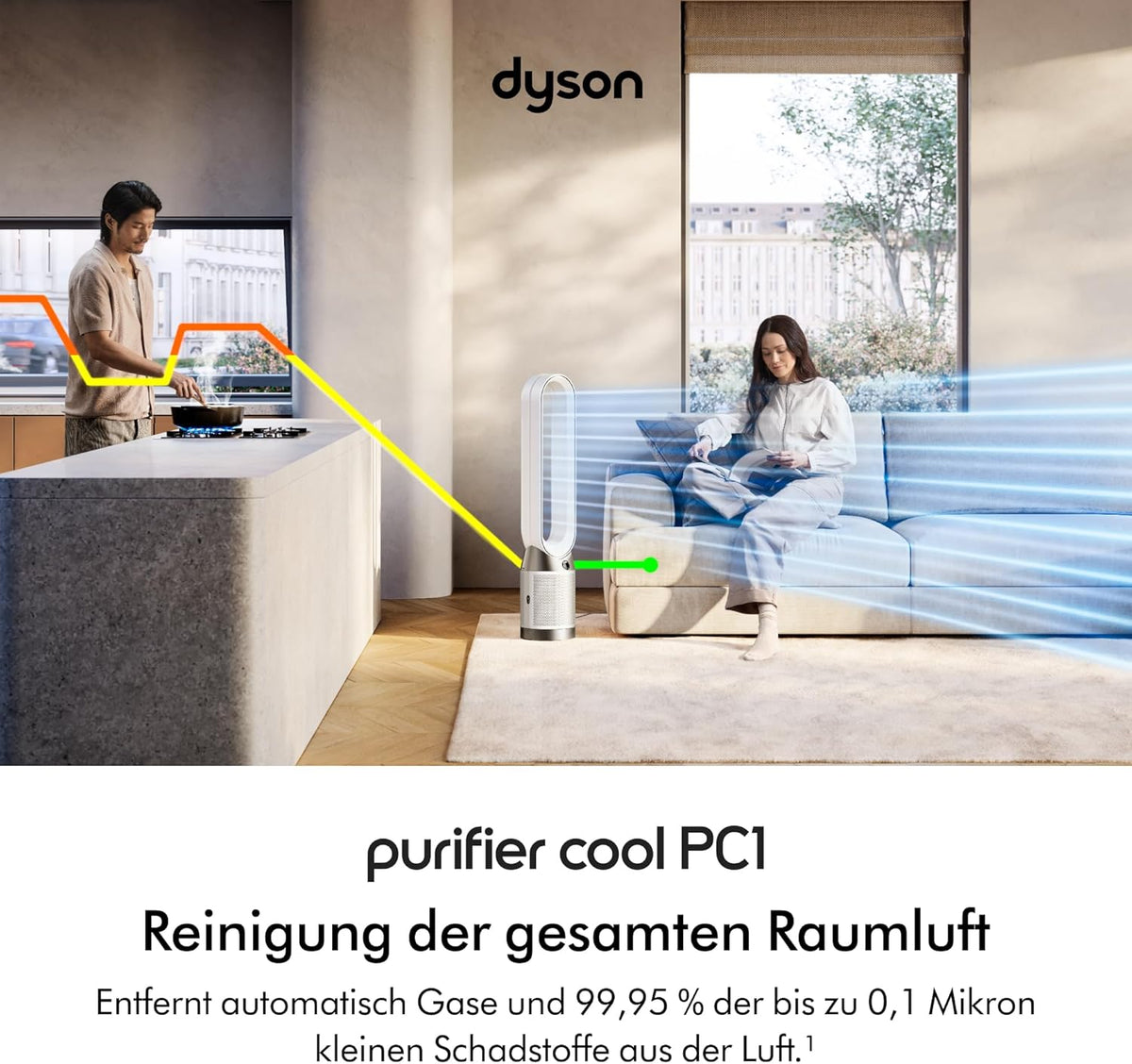 Dyson Purifier Cool PC1 Turmventilator Luftreiniger mit HEPA‑H13‑Filter