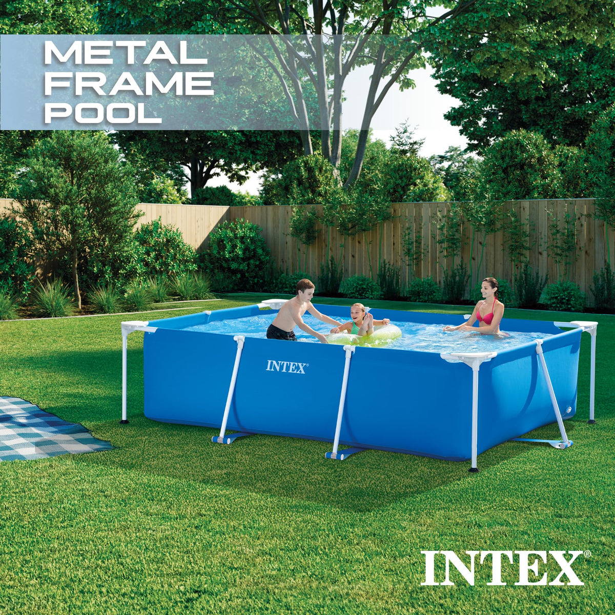 INTEX Metal Frame" Pool rechteckig Aufstellpool